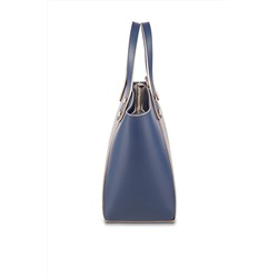 Bolso de piel Parl Azul marino y topo