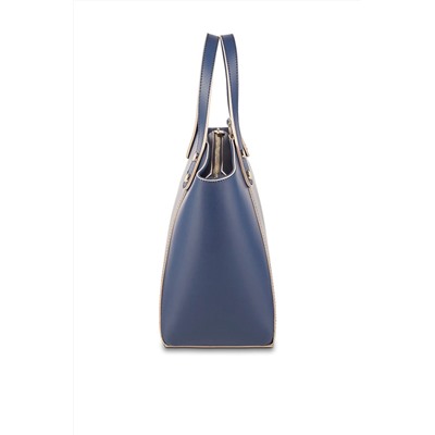 Bolso de piel Parl Azul marino y topo