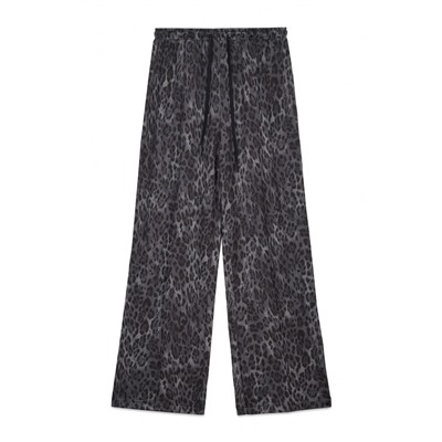 Pantalón largo animal print gris