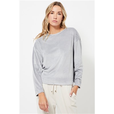 Camiseta de pijama de terciopelo - Gris claro