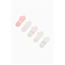 Penti, Ribbed Stripe Pembe Mavi 5li Patik Çorap