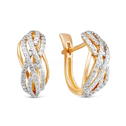 Серьги из золочёного серебра с фианитами 925 пробы п2-398-1з200