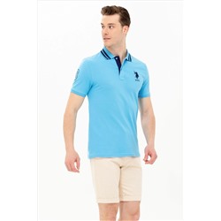 Erkek Turkuaz Basic Polo Yaka Tişört