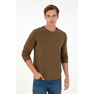 Erkek Haki Basic Sweatshirt