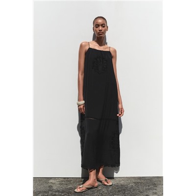 EMBROIDERED VOLUMINOUS MIDI DRESS