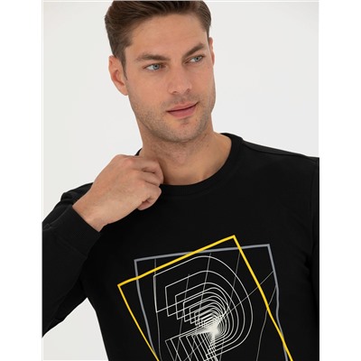 Siyah Regular Fit Sweatshirt