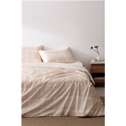 Blanch King Size %100 Pamuk Ranforce Baskılı Nevresim Takımı - Bej