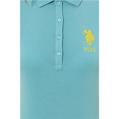 Kadın Turkuaz Basic Polo Yaka Tişört