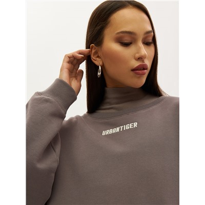 Oversize свитшот POLYMITAM из 100% хлопка с флуоресцентной вышивкой