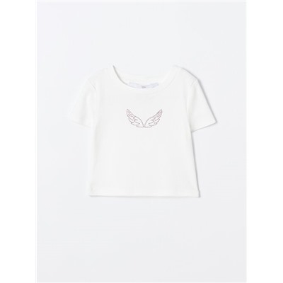 RHINESTONE DESIGN T-SHIRT