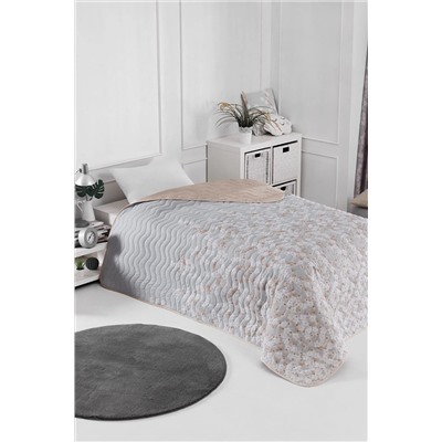 Ev & Ev Home Çok Amaçlı Örtü Tek Kişilik Piti Yaprak Rose Ep-028720