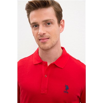 Erkek Kırmızı Basic Polo Yaka Tişört