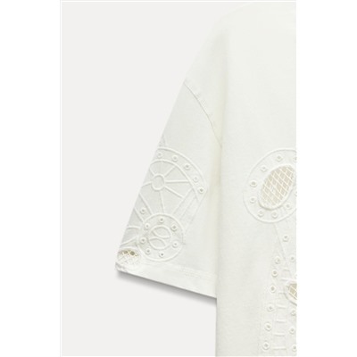 EMBROIDERED MESH T-SHIRT