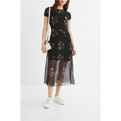 Vestido midi doble capa