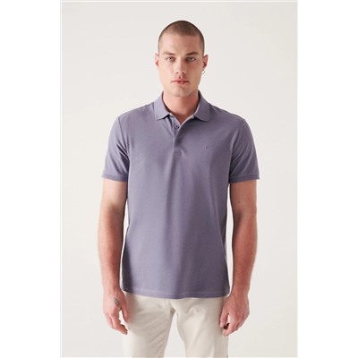 Lila %100 Pamuk Serin Tutan Polo Yaka T-Shirt