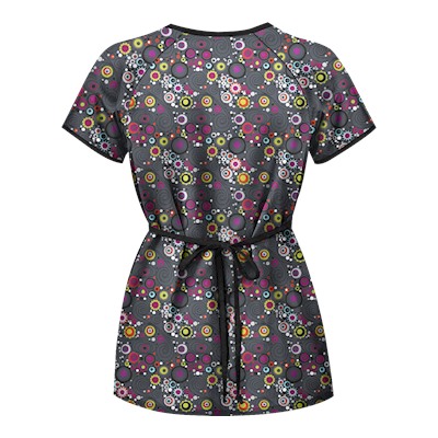 UA Mod Mix Pewter Print Mock Wrap Scrub Top