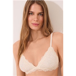 Sujetador triangular NATURAL print cebra crema
