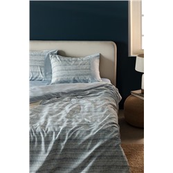 Pansy %100 Pamuk King Size Madame Coco Crep Baskılı Nevresim Takımı - Turkuaz