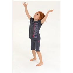 Kız Çocuk Antrasit Pijama Takımı