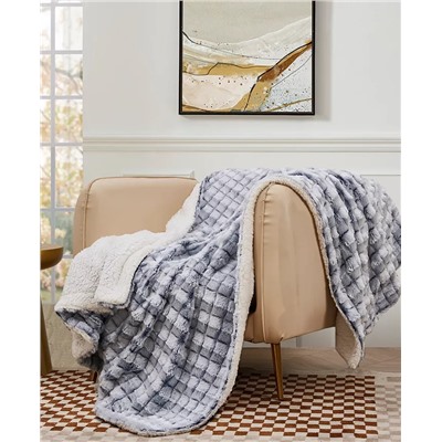 Royal Luxe Reversible Micromink to Faux-Sherpa Tie-Dye Throw, 50" x 60", Exclusively at Macy’s