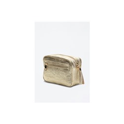 Bandolera de piel Gaby Metallic Dorado