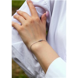 Браслет из серебра с фианитами родированный - Самолёт 925 пробы 15-1275р