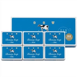 COW BRAND Blue Beauty SOAP Молочное туалетное мыло с ароматом жасмина, подарочный набор 130гр*6