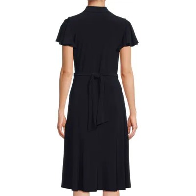 Tommy Hilfiger Flared Sleeve Belted Midi Dress