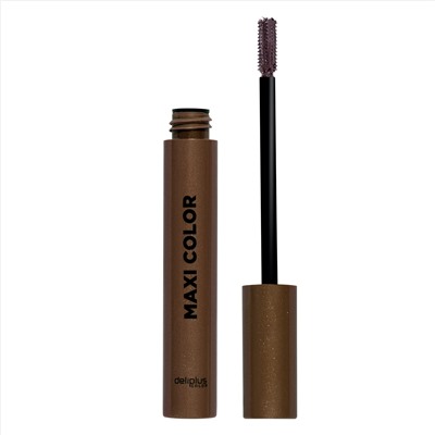 Maxi Color Deliplus 02 коричневая тушь для ресниц