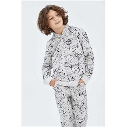 Defacto Erkek Çocuk Kapüşonlu Desenli Sweatshirt Y9045A622WN