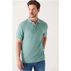 Avva Erkek Su Yeşili %100 Pamuk Serin Tutan Standart Fit Normal Kesim Polo Yaka T-shirt E001004