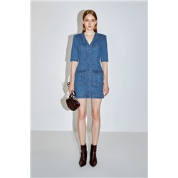 Vestido recto vaquero Azul marino