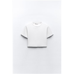 FADED-EFFECT RIBBED CROP TOP