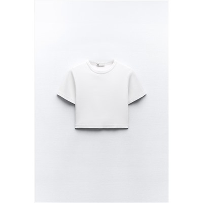 FADED-EFFECT RIBBED CROP TOP