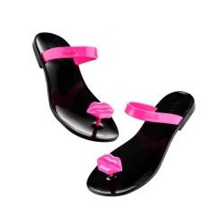 Сандалии Zhoelala KISS (фуксия+черный) / Zhoelala KISS (BLACK+PINK)