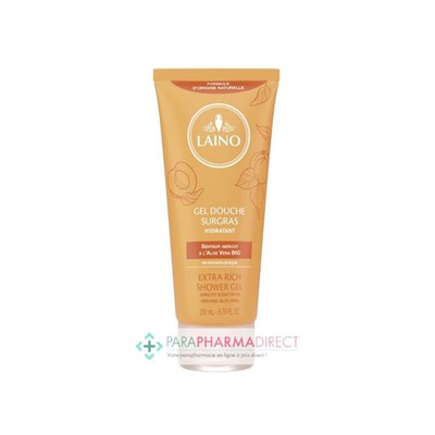 Laino Gel Douche Surgras Hydratant Senteur Abricot à l'Aloe Vera BIO 200ml