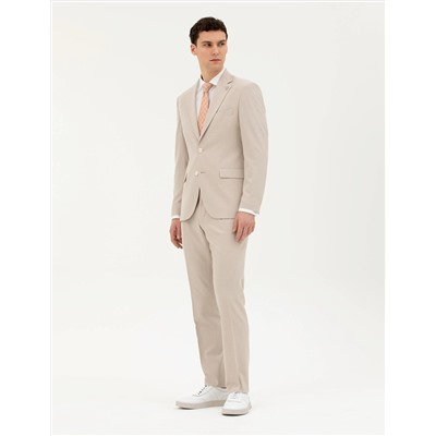 Bej Slim Fit Takım Elbise