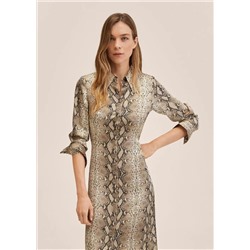 Vestido camisero animal print -  Mujer | MANGO OUTLET España