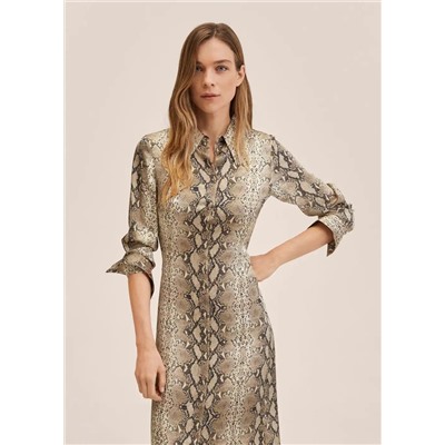 Vestido camisero animal print -  Mujer | MANGO OUTLET España