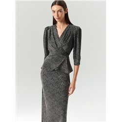 Блузка с коротким рукавом из 100% вискозы, B3154/nocturne