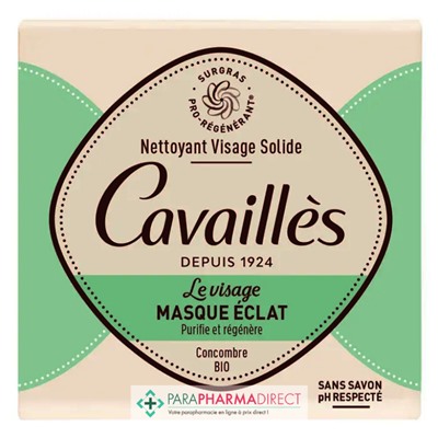 Cavaillès Le Visage Masque Éclat Solide Tous Types de Peaux Concombre BIO 70g