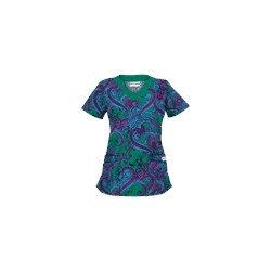 UA French Twist Edgy Emerald Scrub Top