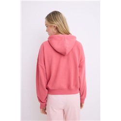 Sudadera capucha felpa algodón rosa