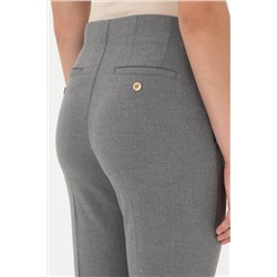 Kadın Gri Kanvas Carrot High Waist Fit Kanvas Pantolon