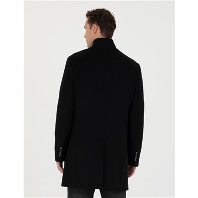 Siyah Slim Fit Palto