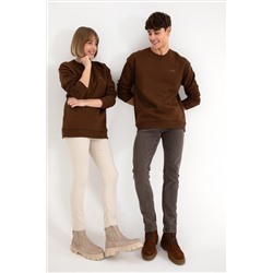 Erkek Kahverengi Basic Sweatshirt