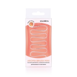 [SOLOMEYA] Расческа для сухих и влажных волос АРОМАТ ПЕРСИКА МИНИ Aroma Brush For Wet&Dry Hair Peach Mini, 1 шт
