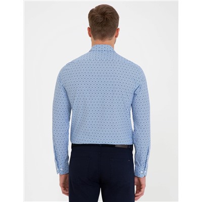 Lacivert Slim Fit Uzun Kollu Gömlek