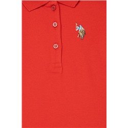 Çocuk Kırmızı Polo Yaka Basic Sweatshirt