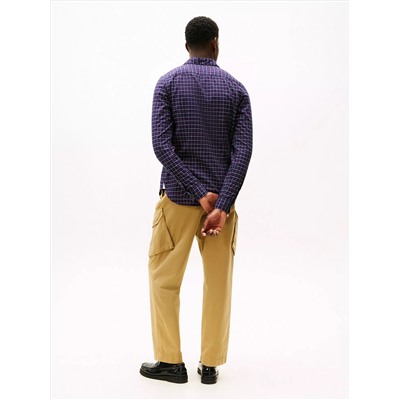 Slim Fit Check Stretch Oxford Shirt